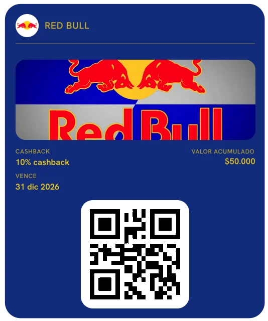Tarjeta de cashback de Red Bull: $50.000 acumulados